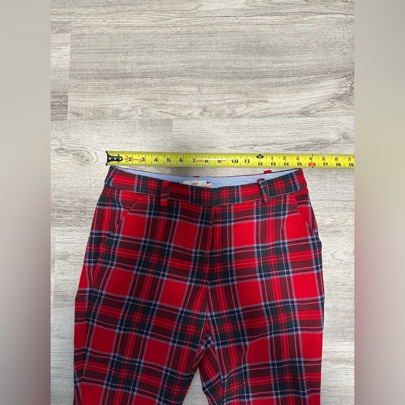 Vineyard Vines Nantucket Tartan Red Velvet Cocktail Pants Size 4 - Picture 9 of 11